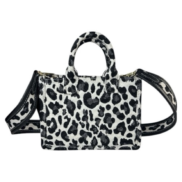 Do Everything in Love Canvas & Vegan Leather Leopard Print Mini Tote Bag - Picture 11 of 12